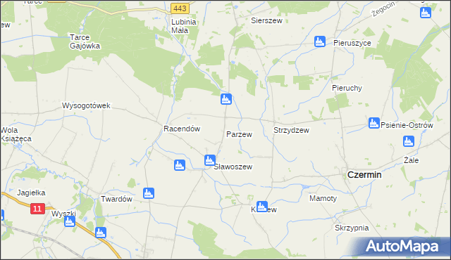 mapa Parzew, Parzew na mapie Targeo