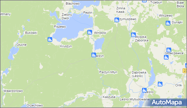 mapa Parzyn, Parzyn na mapie Targeo