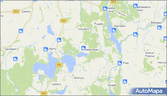 mapa Pasterzewo, Pasterzewo na mapie Targeo