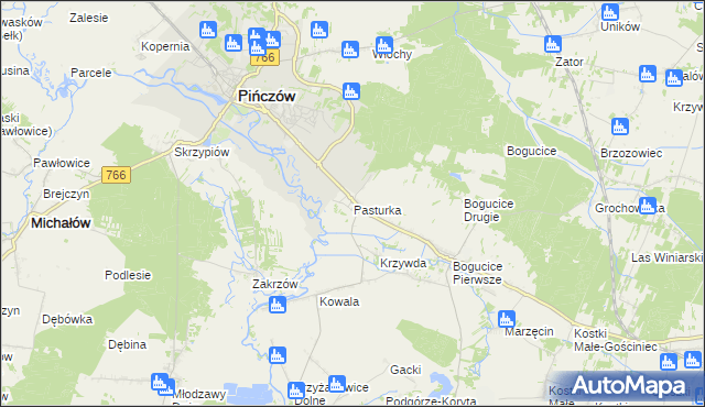 mapa Pasturka, Pasturka na mapie Targeo