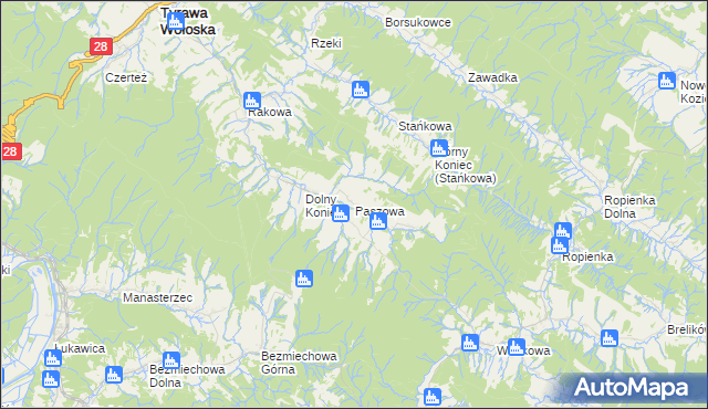 mapa Paszowa, Paszowa na mapie Targeo