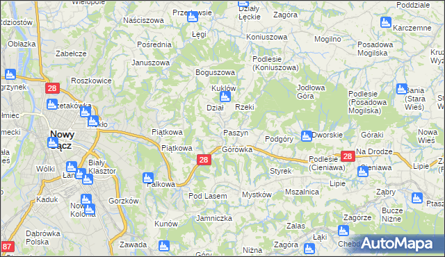 mapa Paszyn, Paszyn na mapie Targeo