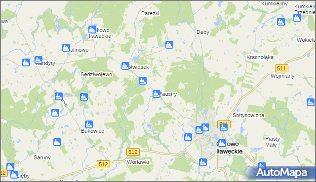 mapa Paustry, Paustry na mapie Targeo