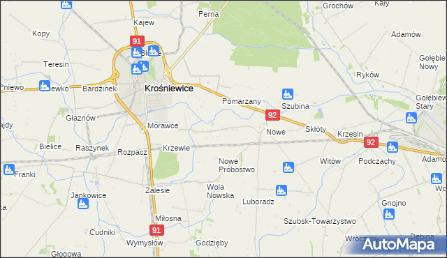 mapa Pawlikowice gmina Krośniewice, Pawlikowice gmina Krośniewice na mapie Targeo