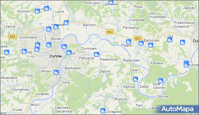 mapa Pawłokoma, Pawłokoma na mapie Targeo