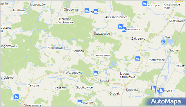 mapa Pawłoszewo, Pawłoszewo na mapie Targeo