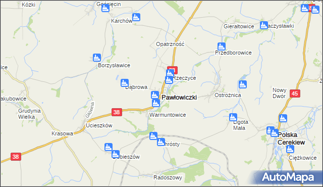 mapa Pawłowiczki, Pawłowiczki na mapie Targeo
