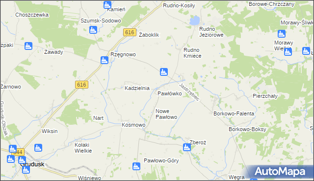 mapa Pawłówko gmina Czernice Borowe, Pawłówko gmina Czernice Borowe na mapie Targeo