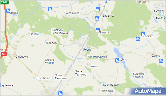 mapa Pecna, Pecna na mapie Targeo