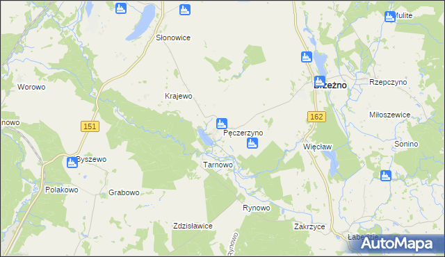 mapa Pęczerzyno, Pęczerzyno na mapie Targeo