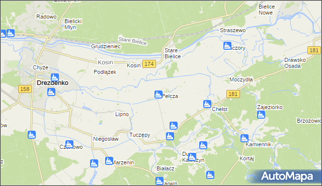 mapa Pełcza, Pełcza na mapie Targeo