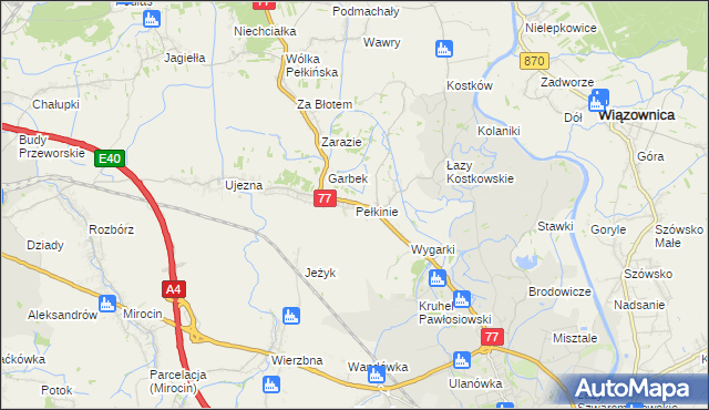 mapa Pełkinie, Pełkinie na mapie Targeo