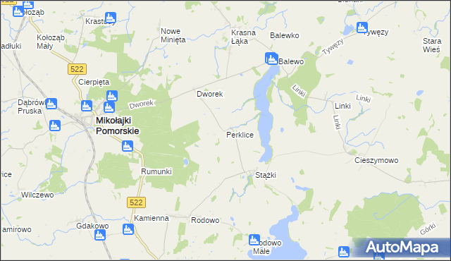 mapa Perklice, Perklice na mapie Targeo