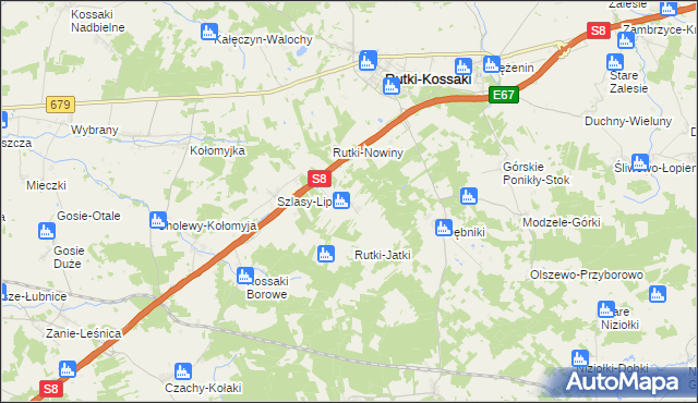 mapa Pęsy-Lipno gmina Rutki, Pęsy-Lipno gmina Rutki na mapie Targeo