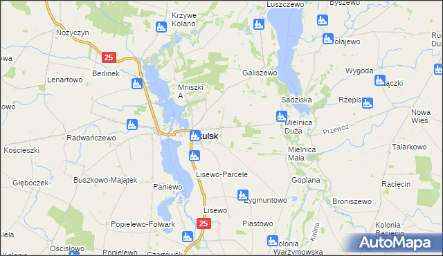 mapa Piaski gmina Skulsk, Piaski gmina Skulsk na mapie Targeo