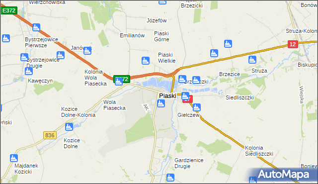 mapa Piaski powiat świdnicki, Piaski powiat świdnicki na mapie Targeo