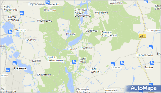 mapa Piastowo gmina Gąsawa, Piastowo gmina Gąsawa na mapie Targeo