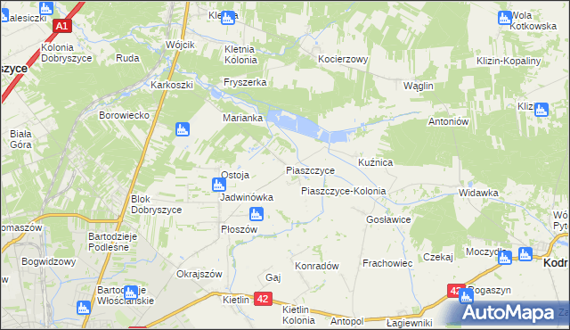 mapa Piaszczyce, Piaszczyce na mapie Targeo