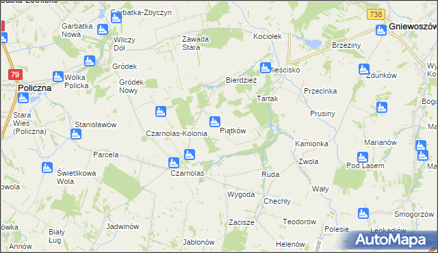 mapa Piątków, Piątków na mapie Targeo