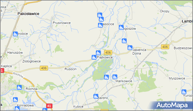 mapa Piątkowice, Piątkowice na mapie Targeo