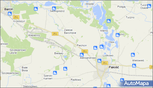 mapa Piechcin, Piechcin na mapie Targeo
