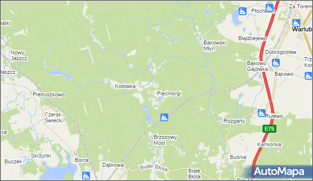 mapa Pięćmorgi, Pięćmorgi na mapie Targeo