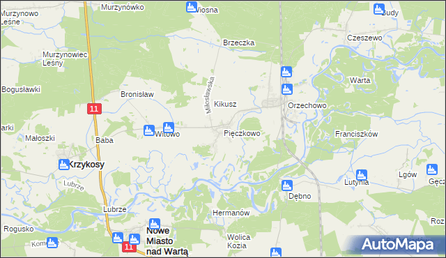 mapa Pięczkowo, Pięczkowo na mapie Targeo