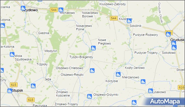 mapa Piegłowo-Wieś, Piegłowo-Wieś na mapie Targeo