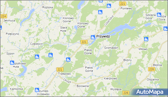 mapa Piekło Dolne, Piekło Dolne na mapie Targeo