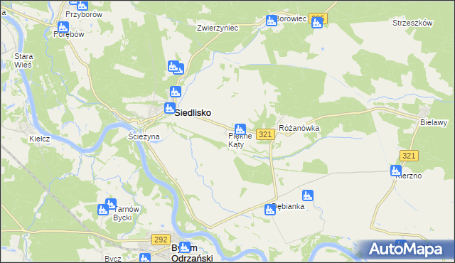 mapa Piękne Kąty, Piękne Kąty na mapie Targeo