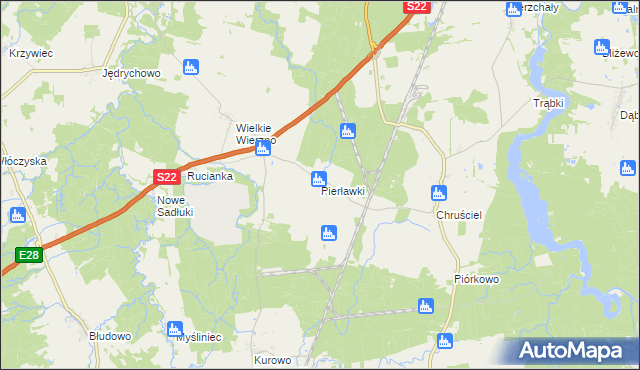 mapa Pierławki gmina Płoskinia, Pierławki gmina Płoskinia na mapie Targeo