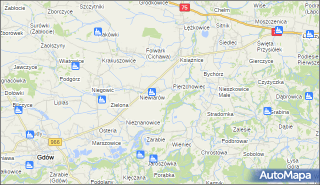 mapa Pierzchów, Pierzchów na mapie Targeo