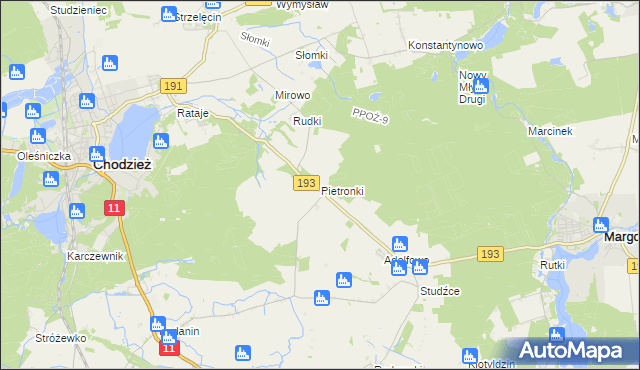 mapa Pietronki, Pietronki na mapie Targeo