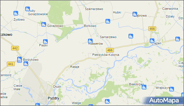 mapa Pietrzyków-Kolonia, Pietrzyków-Kolonia na mapie Targeo