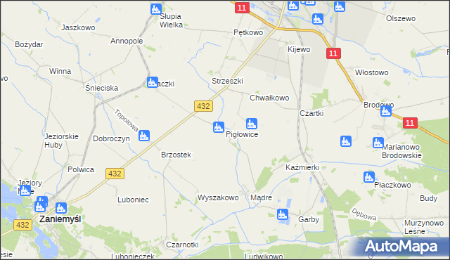 mapa Pigłowice, Pigłowice na mapie Targeo