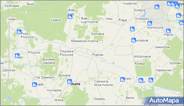 mapa Pijanów, Pijanów na mapie Targeo