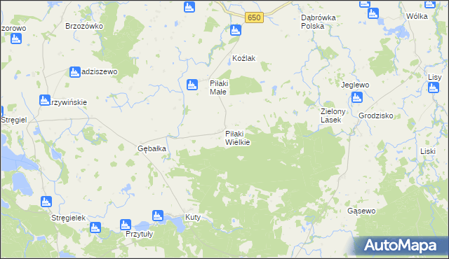 mapa Piłaki Wielkie, Piłaki Wielkie na mapie Targeo