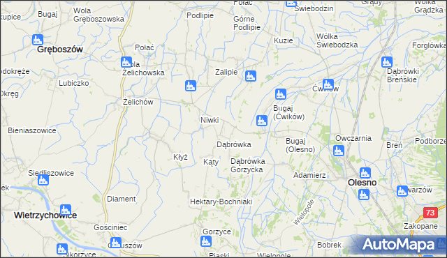 mapa Pilcza Żelichowska, Pilcza Żelichowska na mapie Targeo