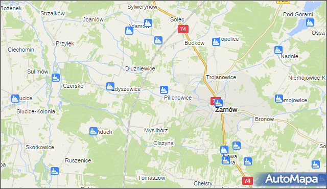 mapa Pilichowice, Pilichowice na mapie Targeo