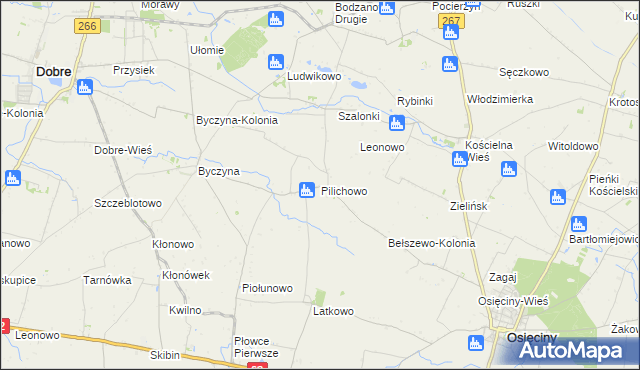 mapa Pilichowo gmina Osięciny, Pilichowo gmina Osięciny na mapie Targeo