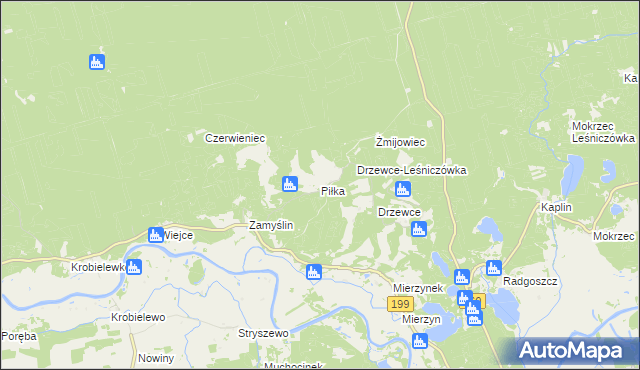 mapa Piłka gmina Międzychód, Piłka gmina Międzychód na mapie Targeo