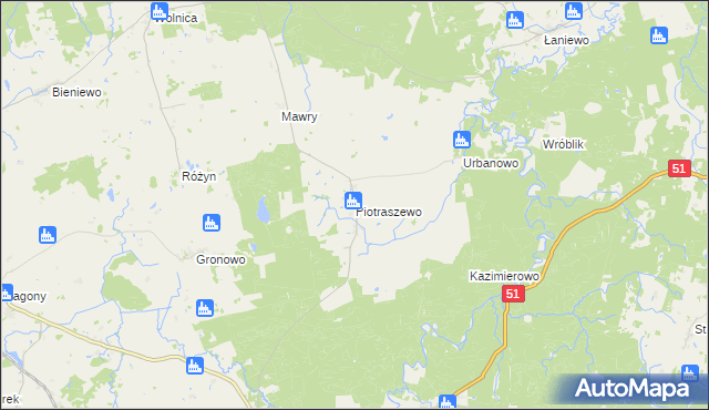 mapa Piotraszewo, Piotraszewo na mapie Targeo