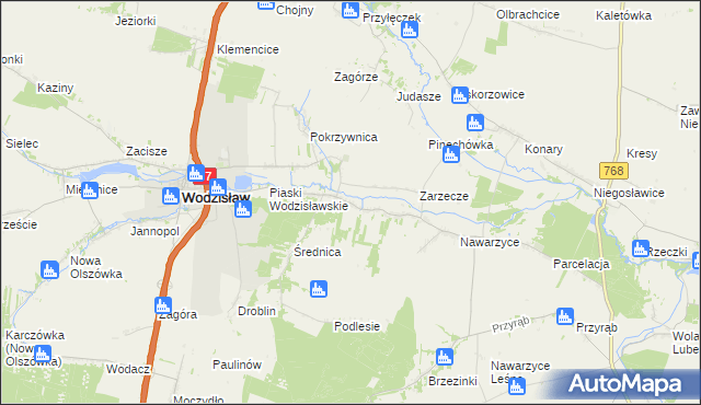 mapa Piotrkowice gmina Wodzisław, Piotrkowice gmina Wodzisław na mapie Targeo