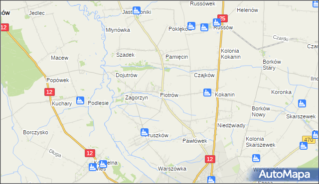 mapa Piotrów gmina Blizanów, Piotrów gmina Blizanów na mapie Targeo