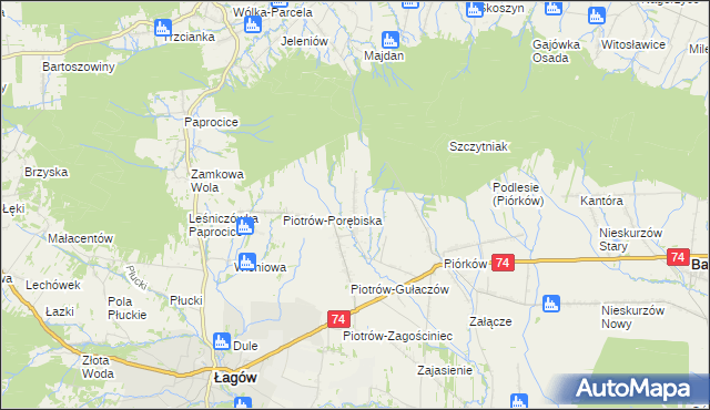 mapa Piotrów-Podłazy, Piotrów-Podłazy na mapie Targeo
