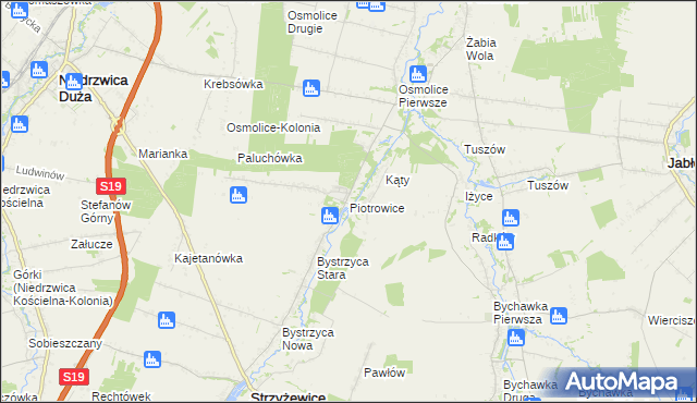 mapa Piotrowice gmina Strzyżewice, Piotrowice gmina Strzyżewice na mapie Targeo