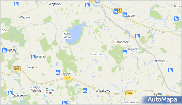 mapa Piotrowo gmina Lubomino, Piotrowo gmina Lubomino na mapie Targeo
