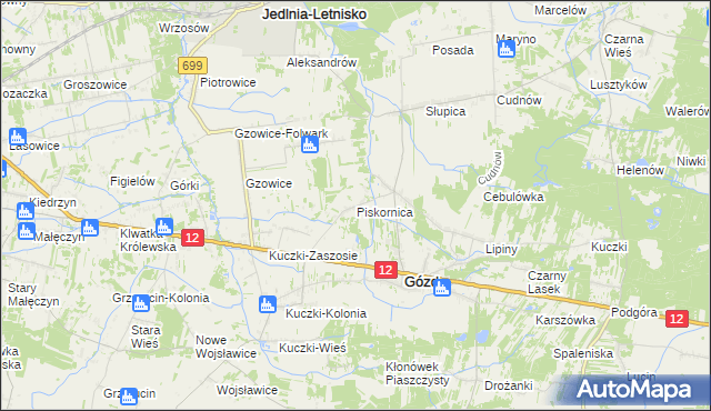 mapa Piskornica, Piskornica na mapie Targeo