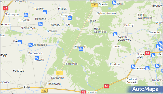 mapa Piskornik Czernicki, Piskornik Czernicki na mapie Targeo