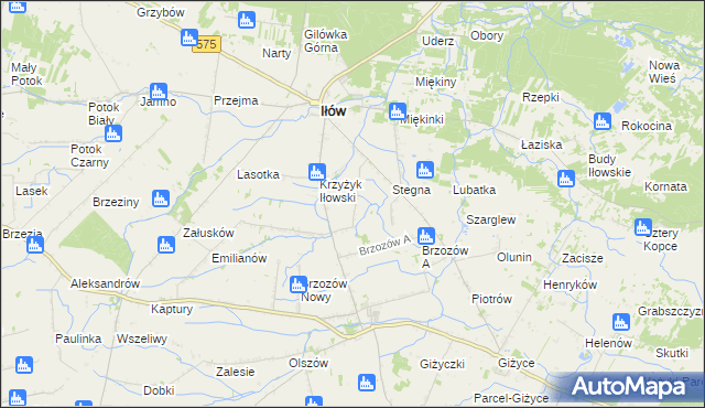 mapa Piskorzec gmina Iłów, Piskorzec gmina Iłów na mapie Targeo